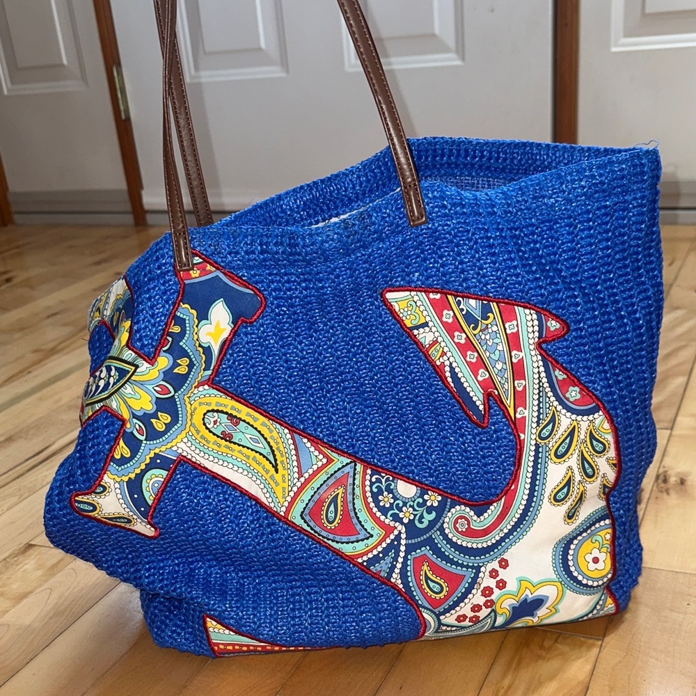 Vera Bradley Blue Woven Anchor Tote Bag